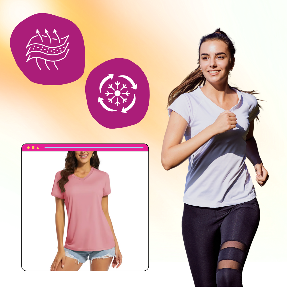 Instant Cooling V-neck Shirts Women - Ozerty