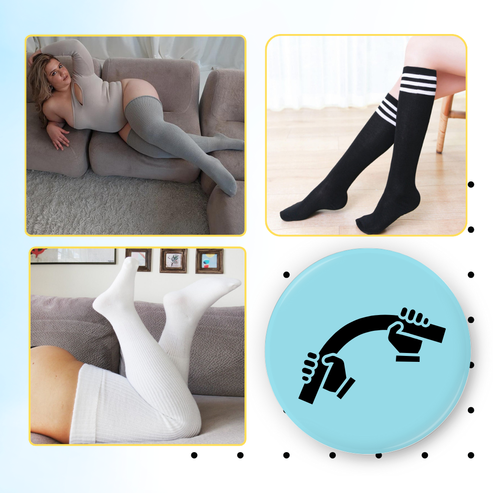 Toe Reinforced Women's Thigh High Socks - Ozerty